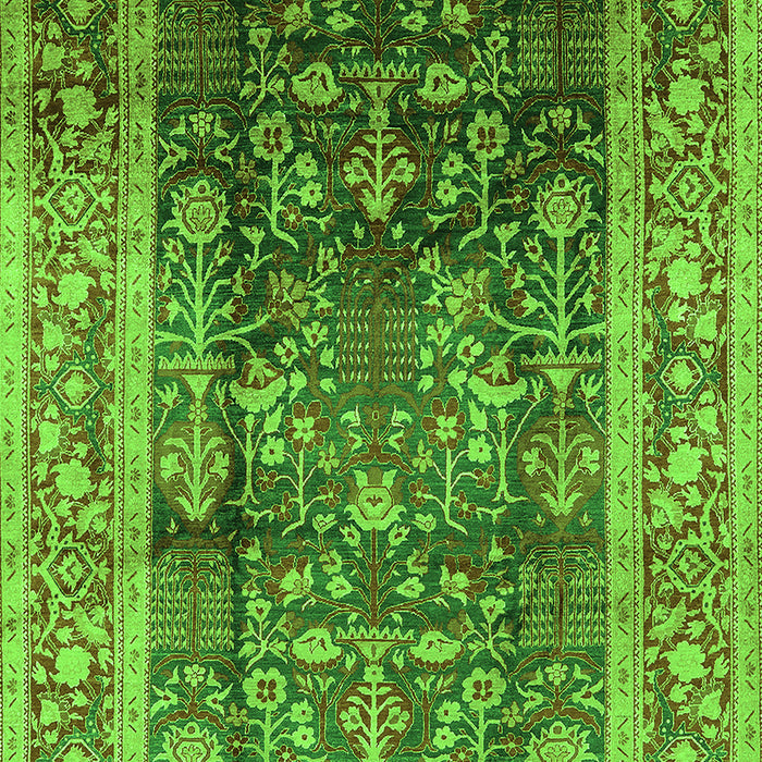 Machine Washable Oriental Green Industrial Area Rugs, wshurb669grn