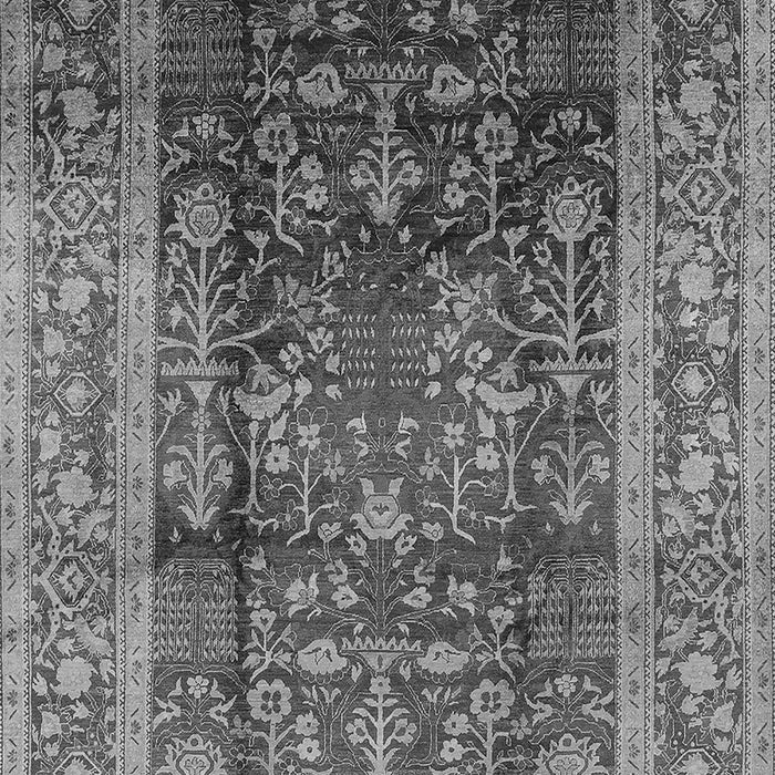 Machine Washable Oriental Gray Industrial Rug, wshurb669gry