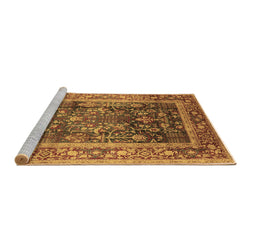 Sideview of Machine Washable Oriental Brown Industrial Rug, wshurb669brn