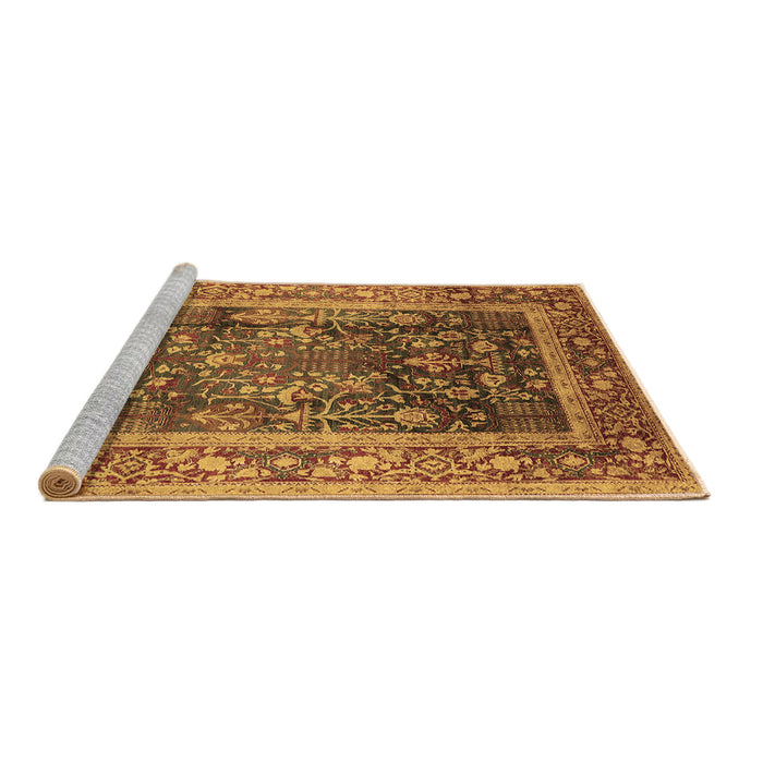 Sideview of Machine Washable Oriental Brown Industrial Rug, wshurb669brn