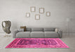 Machine Washable Oriental Pink Industrial Rug in a Living Room, wshurb669pnk