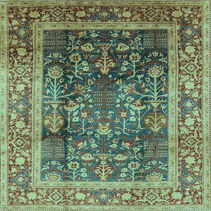 Square Oriental Light Blue Industrial Rug, urb669lblu