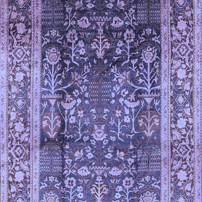 Machine Washable Oriental Blue Industrial Rug, wshurb669blu