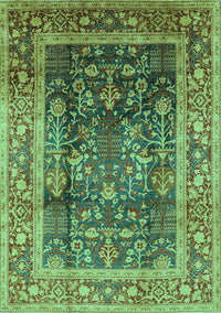 Oriental Turquoise Industrial Rug, urb669turq