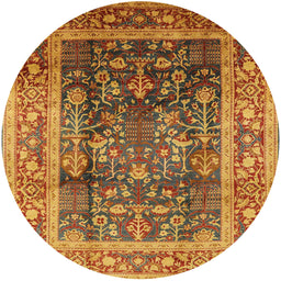 Round Machine Washable Industrial Modern Fire Brick Red Rug, wshurb669