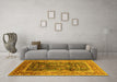 Machine Washable Oriental Yellow Industrial Rug in a Living Room, wshurb669yw