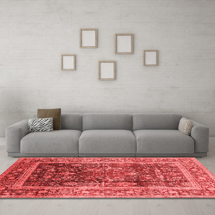 Industrial Red Washable Rugs