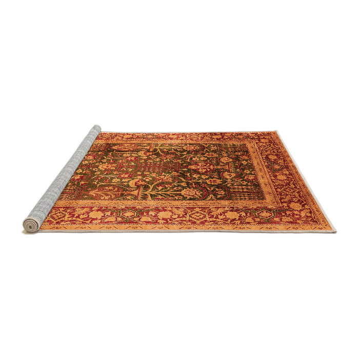 Sideview of Machine Washable Oriental Orange Industrial Area Rugs, wshurb669org