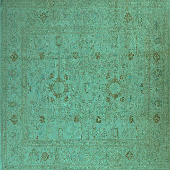 Square Oriental Turquoise Industrial Rug, urb670turq