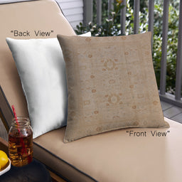 Front View of Mid-Century Modern Urban Square Orange Brown Throw Pillow, 18 inch by 18 inch, pwurb670