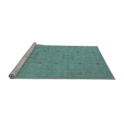 Sideview of Machine Washable Oriental Light Blue Industrial Rug, wshurb670lblu