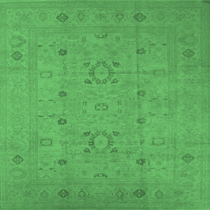 Square Oriental Emerald Green Industrial Rug, urb670emgrn