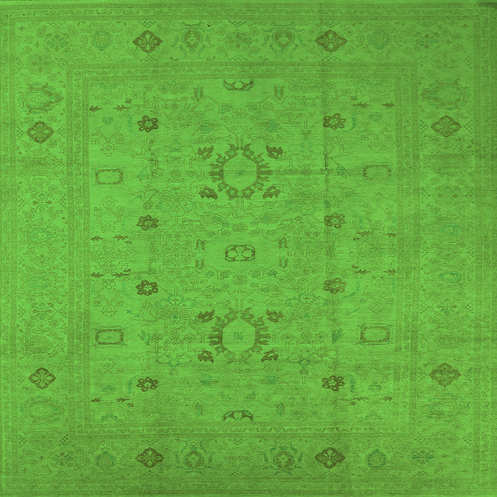 Square Oriental Green Industrial Rug, urb670grn