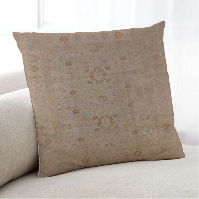 Lifestyle Image of Mid-Century Modern Urban Square Orange Brown Throw Pillow, 18 inch by 18 inch, pwurb670