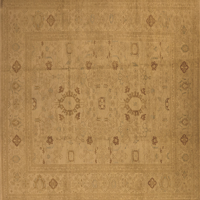 Square Machine Washable Oriental Brown Industrial Rug, wshurb670brn