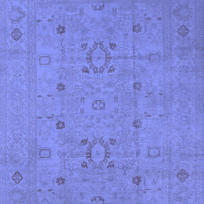 Machine Washable Oriental Blue Industrial Rug, wshurb670blu