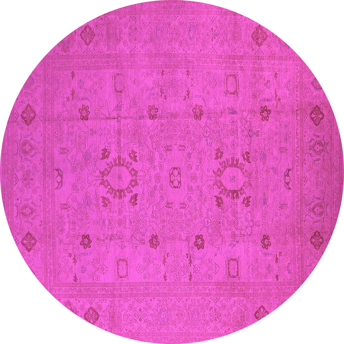 Round Oriental Pink Industrial Rug, urb670pnk