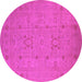 Round Oriental Pink Industrial Rug, urb670pnk