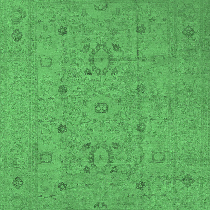 Machine Washable Oriental Emerald Green Industrial Area Rugs, wshurb670emgrn