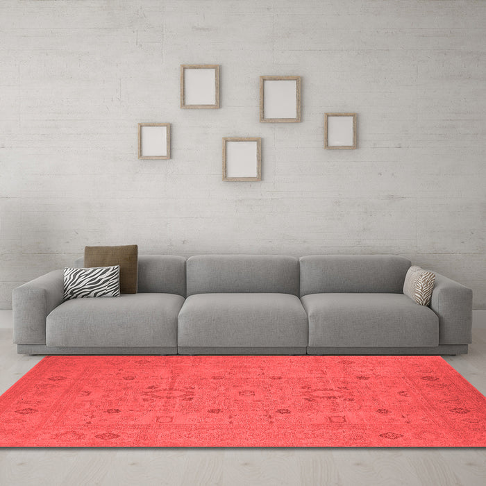 Industrial Red Washable Rugs