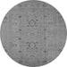 Round Oriental Gray Industrial Rug, urb670gry