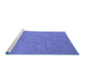 Sideview of Machine Washable Oriental Blue Industrial Rug, wshurb670blu