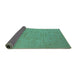 Sideview of Oriental Turquoise Industrial Rug, urb670turq