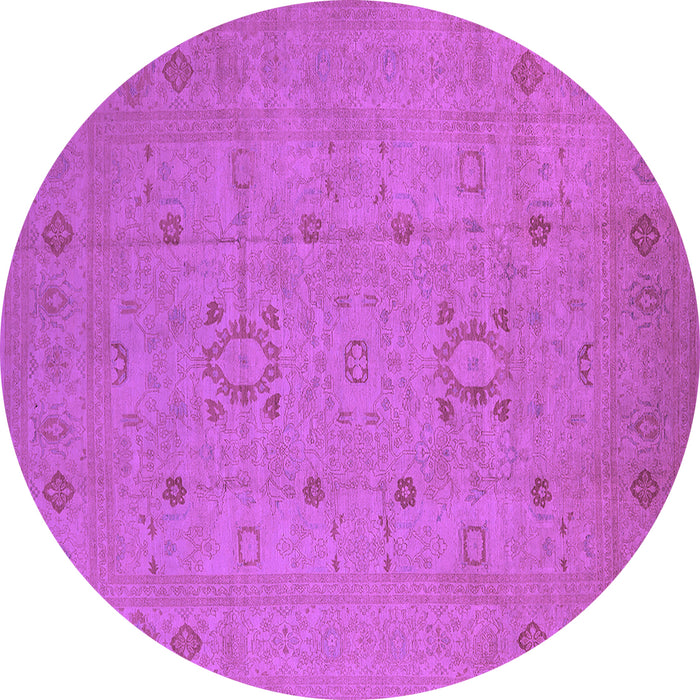 Round Oriental Purple Industrial Rug, urb670pur