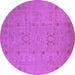 Round Oriental Purple Industrial Rug, urb670pur