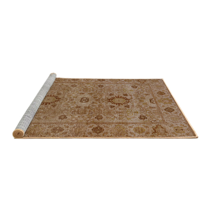 Sideview of Machine Washable Industrial Modern Mahogany Brown Rug, wshurb671