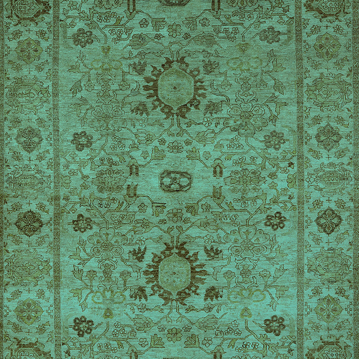 Machine Washable Oriental Turquoise Industrial Area Rugs, wshurb671turq