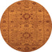 Round Oriental Orange Industrial Rug, urb671org