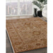 Machine Washable Industrial Modern Mahogany Brown Rug in a Family Room, wshurb671