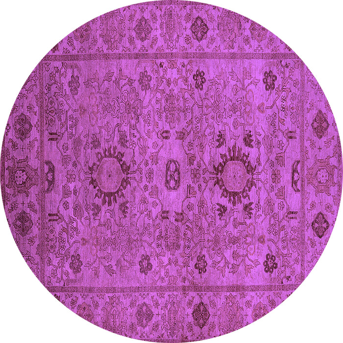 Round Oriental Purple Industrial Rug, urb671pur
