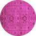 Round Oriental Pink Industrial Rug, urb671pnk