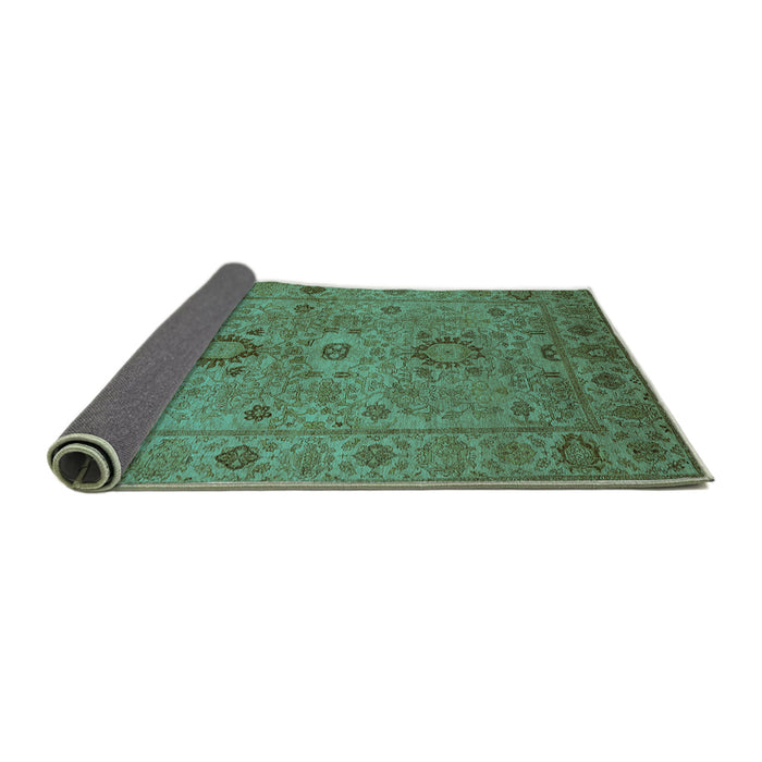 Sideview of Oriental Turquoise Industrial Rug, urb671turq