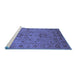 Sideview of Machine Washable Oriental Blue Industrial Rug, wshurb671blu