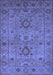 Machine Washable Oriental Blue Industrial Rug, wshurb671blu