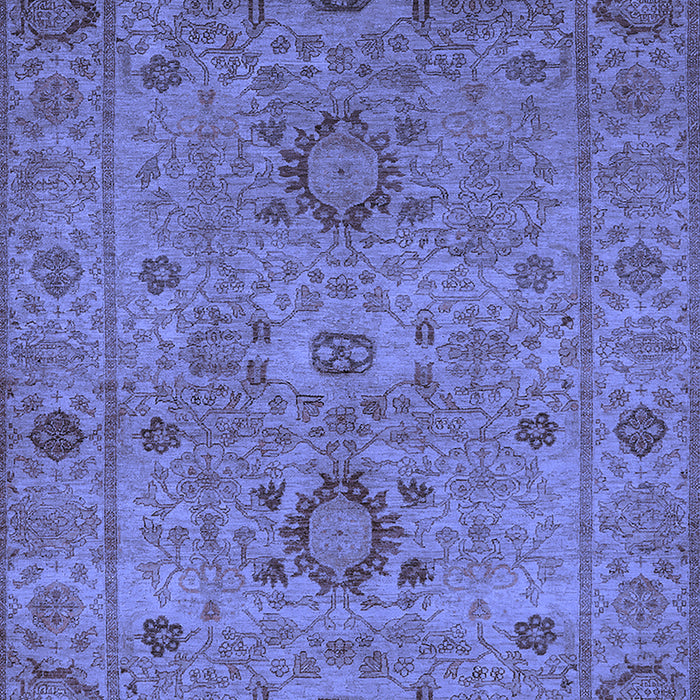 Machine Washable Oriental Blue Industrial Rug, wshurb671blu