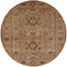 Round Mid-Century Modern Mahogany Brown Oriental Rug, urb671