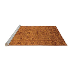 Sideview of Machine Washable Oriental Orange Industrial Area Rugs, wshurb671org