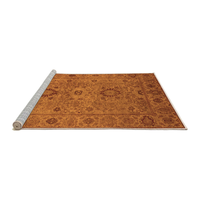 Sideview of Machine Washable Oriental Orange Industrial Area Rugs, wshurb671org