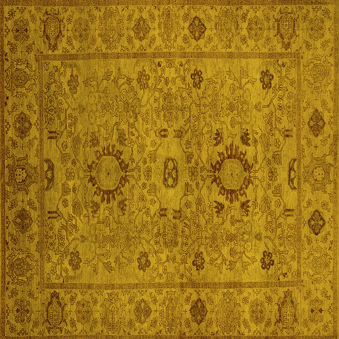 Square Oriental Yellow Industrial Rug, urb671yw