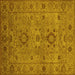 Square Oriental Yellow Industrial Rug, urb671yw