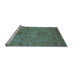 Sideview of Machine Washable Oriental Light Blue Industrial Rug, wshurb671lblu