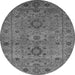 Round Oriental Gray Industrial Rug, urb671gry