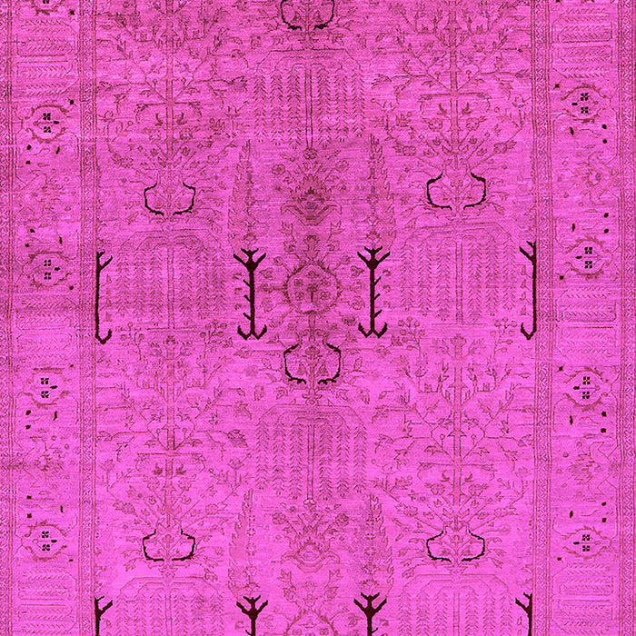 Machine Washable Oriental Pink Industrial Rug, wshurb672pnk