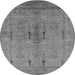 Round Oriental Gray Industrial Rug, urb672gry