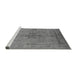 Sideview of Machine Washable Oriental Gray Industrial Rug, wshurb672gry