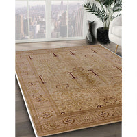 Mid-Century Modern Light Brown Oriental Rug, urb672